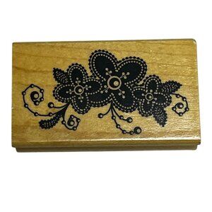 Inkadinkado Rubber Stamp Medallion Flowers Decorative Card Making Design Craft